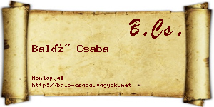 Baló Csaba névjegykártya