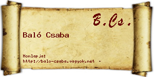 Baló Csaba névjegykártya