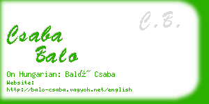 csaba balo business card